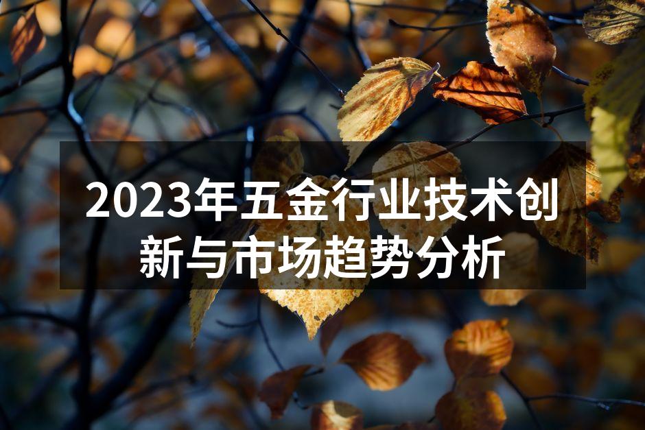 2023年五金行业技术创新与市场趋势分析